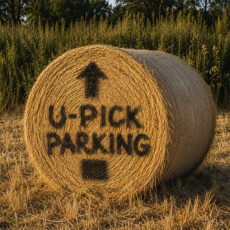 Directional signs to find our u-pick fields.